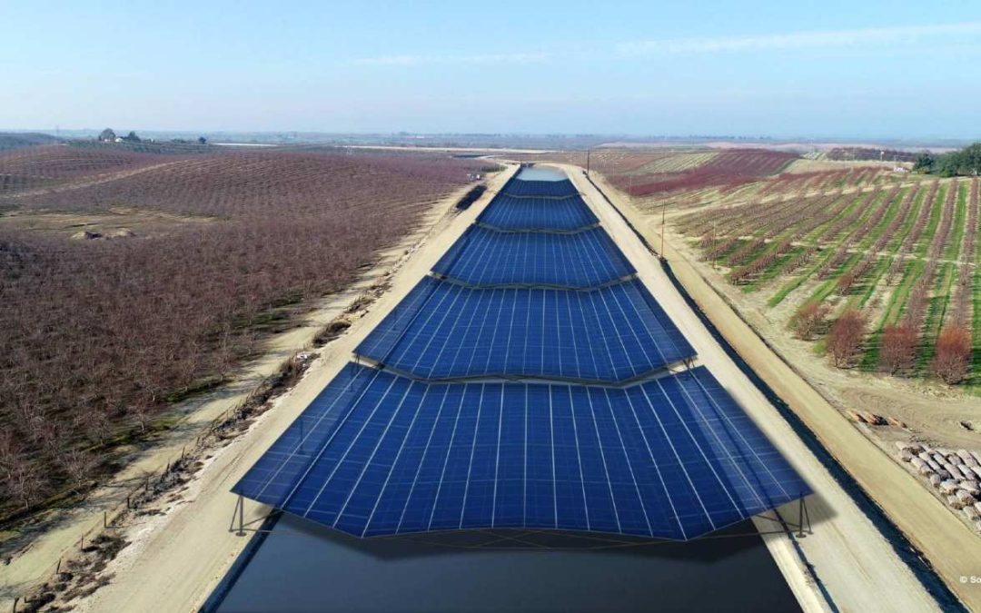 ☀ Solar panels over a canal should provide energy and save water