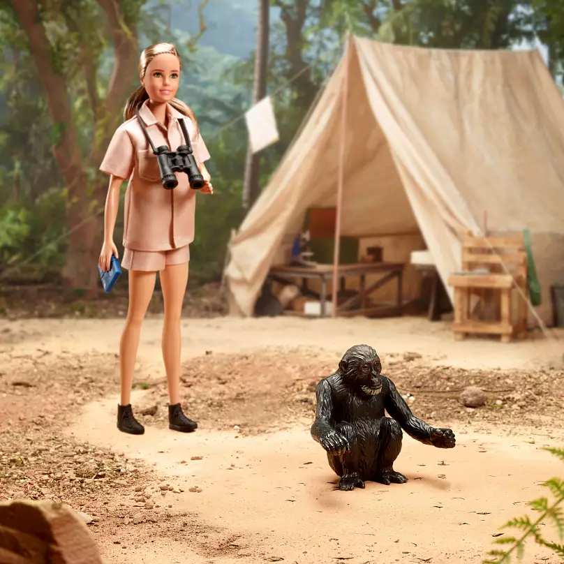 🐵 Jane Goodall honoured with a Barbie doll made from recycled plastic